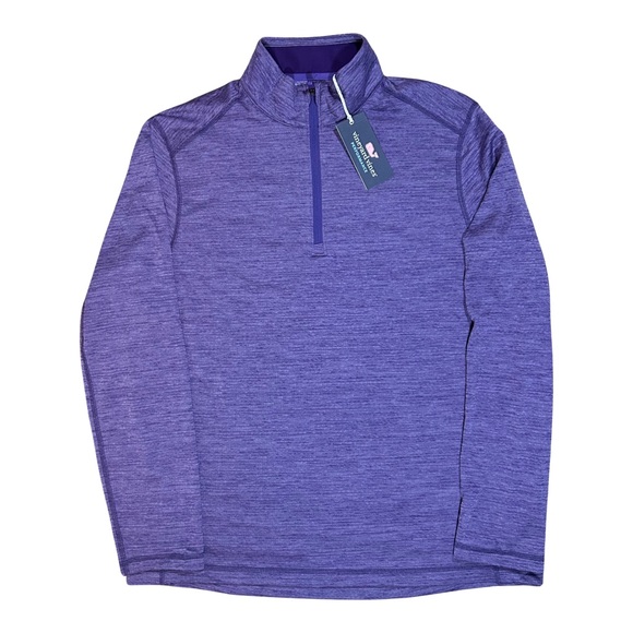 Vineyard Vines Purple Sankaty Performance Quarter-Zip Golf Pullover Jacket